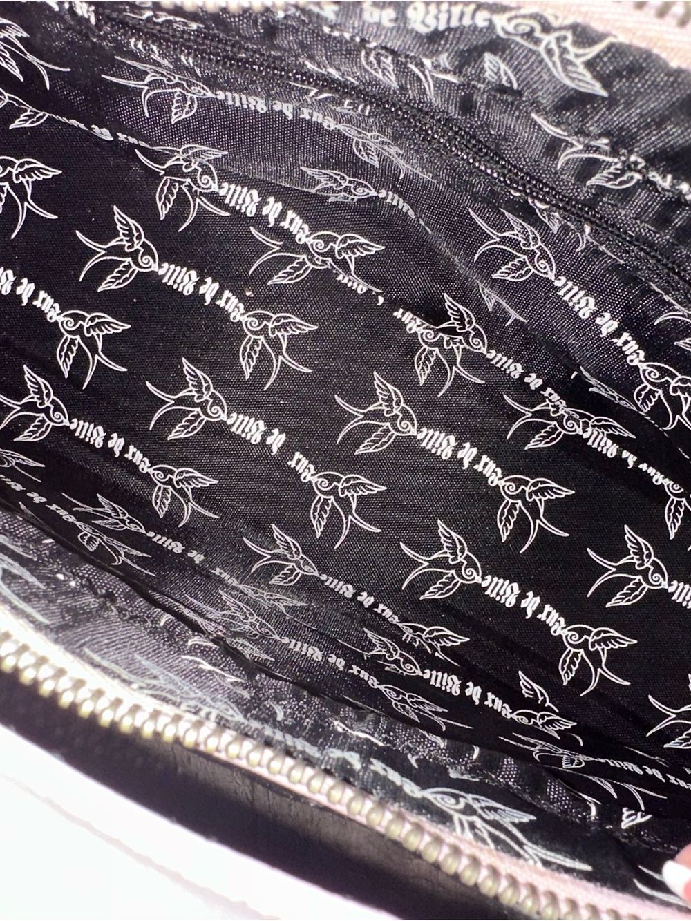 Pink Studded Bird Print Handbag - Picture 3 of 3